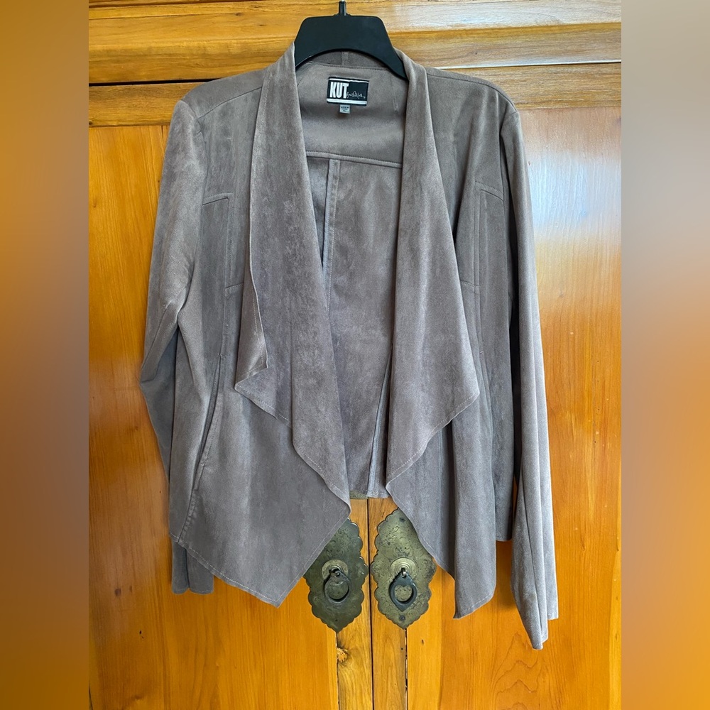 KUT from the Kloth Brown Faux suede Women's Jacket with pockets!